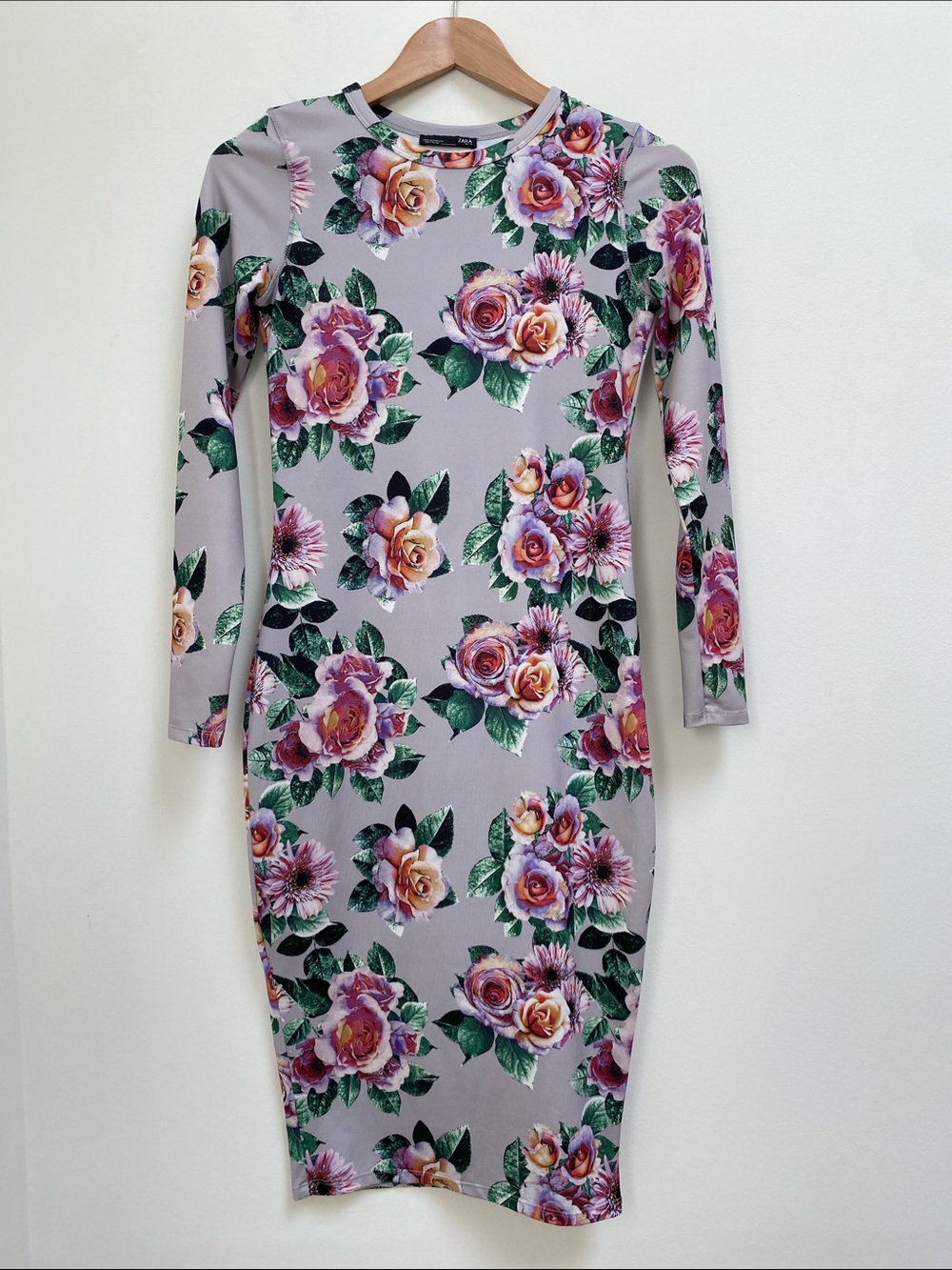 Zara Floral Long Sleeve Bodycon Dress